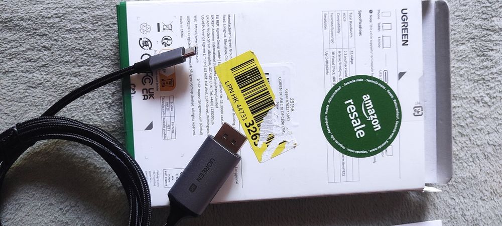 Кабель UGREEN CM565 USB-C to HDMI 2.1 8K/60Hz 2м