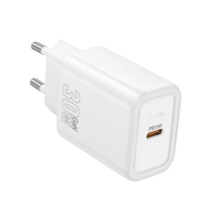 Ładowarka sieciowa 30W do telefonu USB C QC PD 30W GaN biała