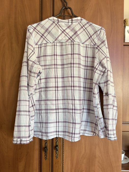 Letnia tunika M&S bawełna krata fioletowa 3/4