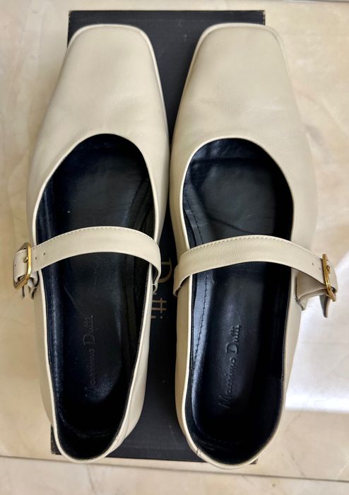 Massimo Dutti шкіряні балетки мері джейн бежеві кожаные бежевые туфли