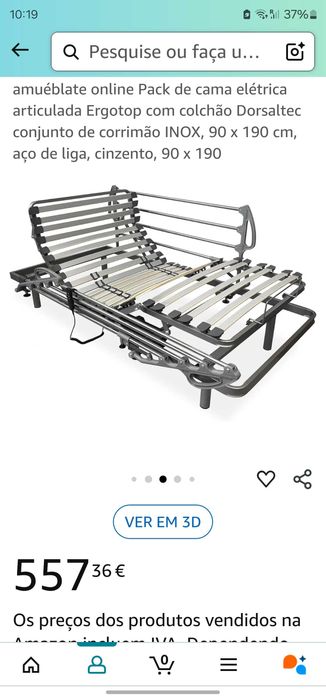 Cama eléctrica e colchão