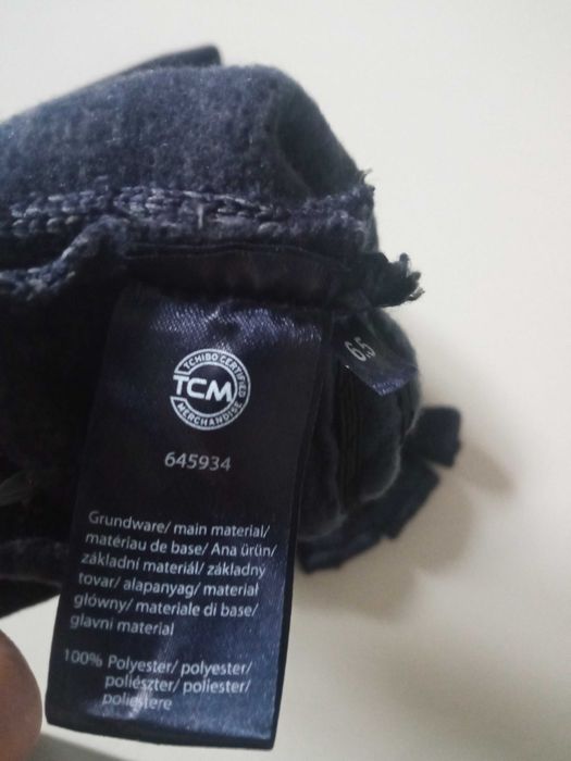 TCM damskie rękawiczki mitenki szare r 6,5