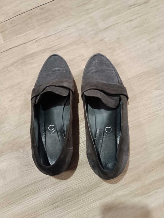 Loafersy Ryłko zamszowe 38 39 brązowe buty