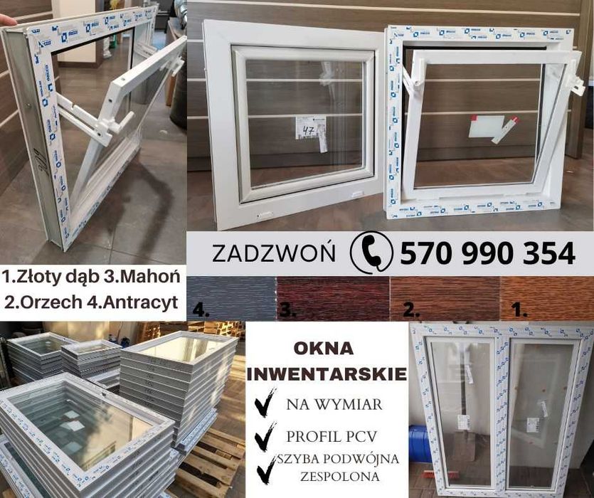 Okno gospodarcze okna PCV garaż piwnica kurnik obora chlewnia