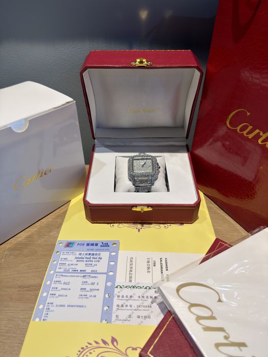 Diamentowy Zegarek Cartier De Santos Iced Out 600zl!!!