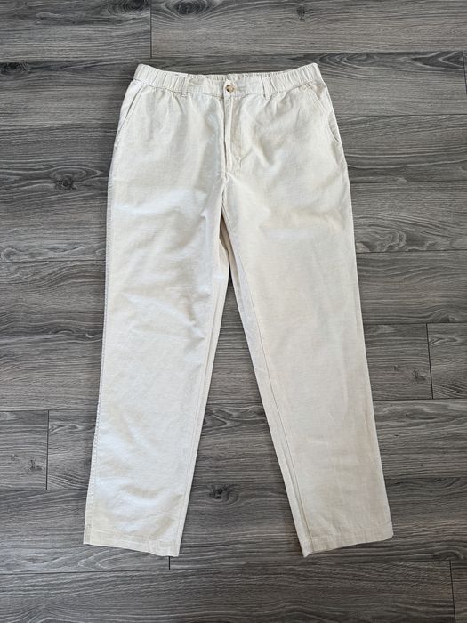 Eleganckie stylowe spodnie Uniqlo lniane   rozmiar L