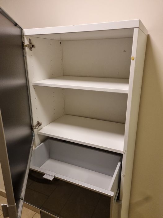 Pojemna szafka IKEA 192 cm wysoka biało czarna szkło