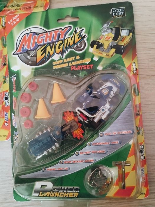 Lote 3 Mighty Engine Power Launcher Carros Diecast Retro Novos Selados