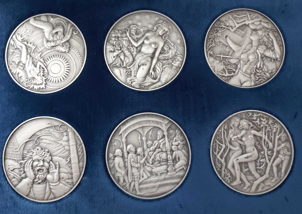 Os Lusíadas em 10 medalhas de prata maciça de 1995 Philae