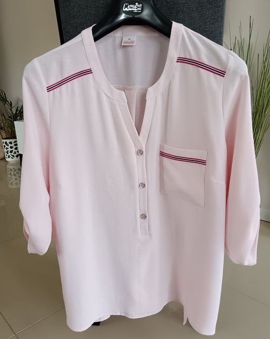 Różowa bluzka z paseczkami, rozm. 46