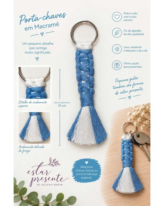 Porta-chaves em macramé