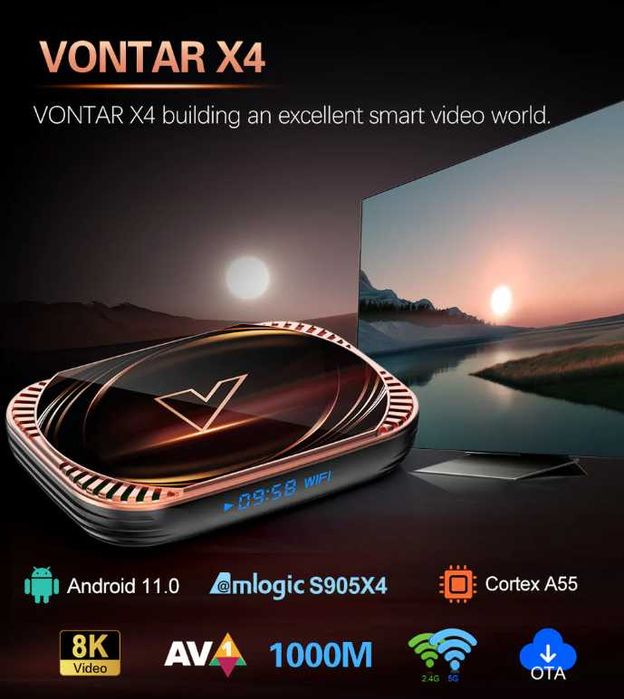 Smart TV Box VONTAR X4 Amlogic S905X4 4GB + 32GB