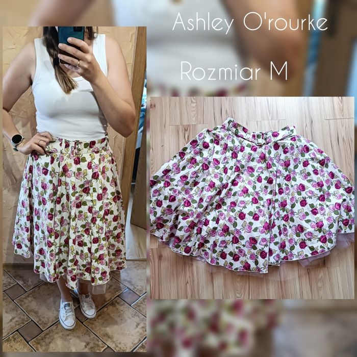 Spódnica rozkloszowana midi pin up retro Ashley O'rourke rozmiar M kwi