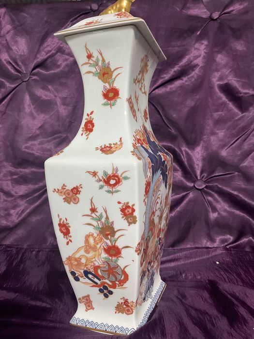 Talha samurai vista alegre porcelana pintura manual com 46 cm