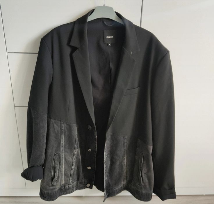 Desigual Hybrydowa Marynarka Dżinsowa - Black - 56