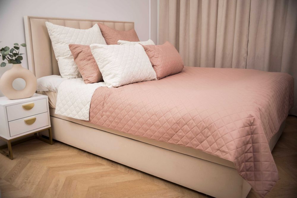 Narzuta 180x200, krem/beż dwustronna, pikowana