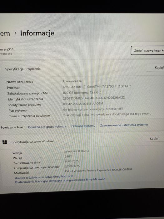 Dell Alienware X14 i7-12700H 16Gb 512 SSD RTX 3050Ti