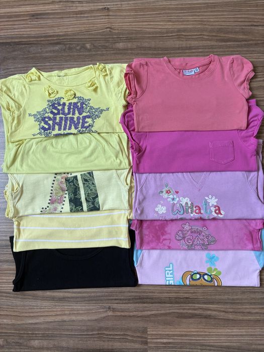 Paka zestaw t-shirtów koszulek z krótkim rękawkiem dziewczęcych 98/104