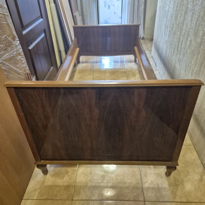 Деревянный каркас односпальной кровати/ каркас/ каркас кровати/каркас односпальной кровати/ винтажный каркас кровати/ «Mid-century»/ каркас под матрас