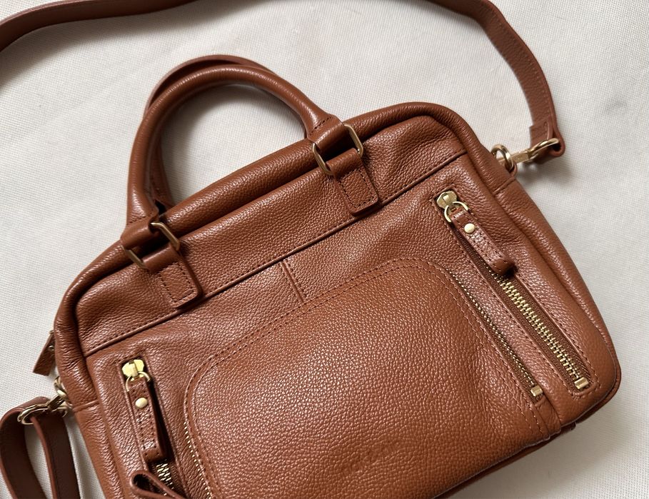 Nat & Nin torebka skórzana damska hazelnut camel jak nowa