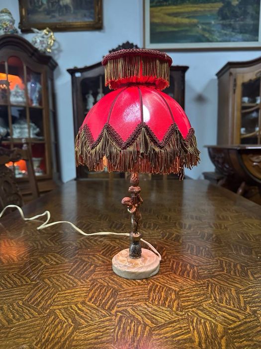 Настільна лампа світитьник бронза онікс текстиль 7563