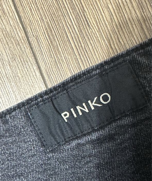 Черные джинсы мом прямые pinko италия л кожаные оригинал