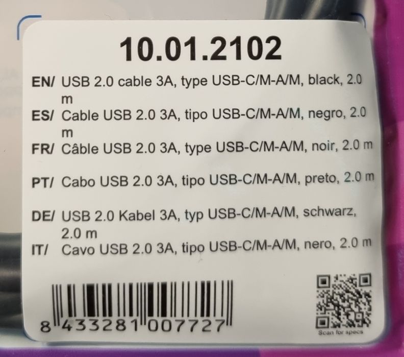 NanoCable Cabo USB 2.0 - USB-C