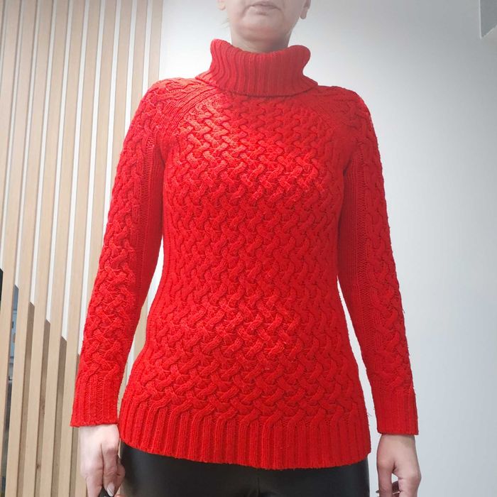 Czerwony sweter golf Warehouse – rozmiar 36 S casual elegancki