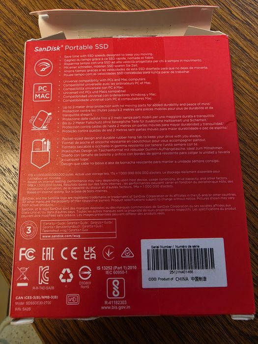 SSD SanDisk Portable 2TB (800 MB/s)