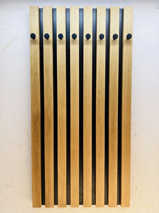 Wieszak Premium ścienny na ubrania 50x100 cm drewniany lamele dębowe