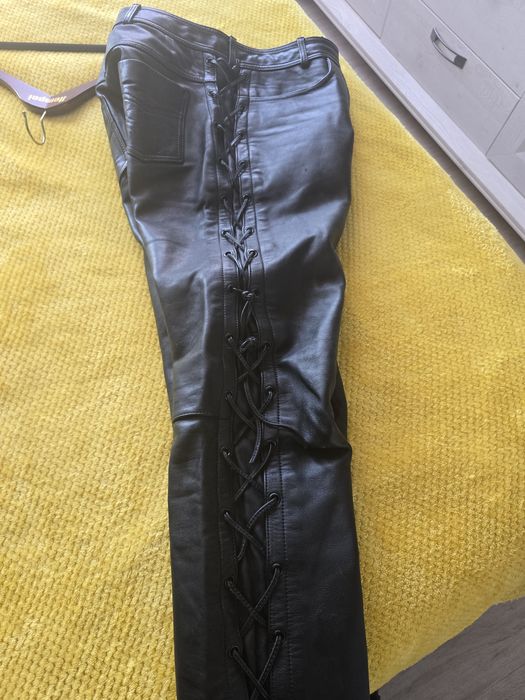 Spodnie skórzane  wiązane