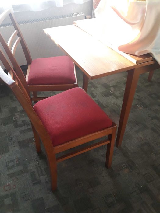 ART DECO Stół drewniany z 6 krzesłami PRL rozsuwany do renowacji Zgierz