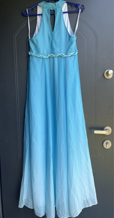 niebieska sukienka maxi ombre 34/36 NOWA