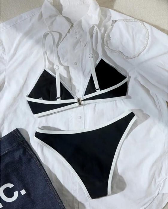 Купальник чорнобілий