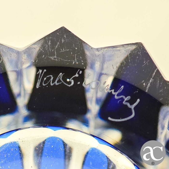 Jarra em Cristal Doublé Val Saint Lambert, anos 50, marcada na base