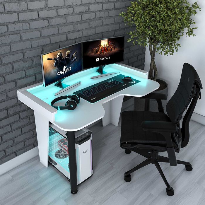 Стіл геймерський PRO • Стіл комп'ютерний •Для геймера с RGB подсвіткою