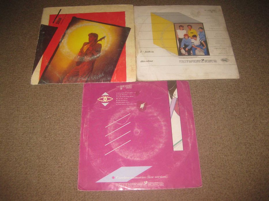 3 Discos em Vinil Single 45 rpm dos Duran Duran