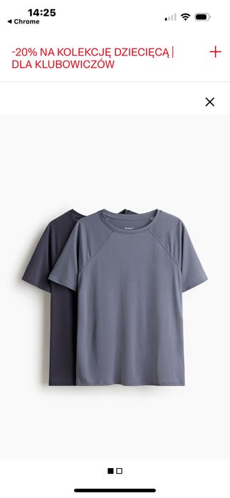 Koszulki H&M MOVE sportowe wf 122/128 dwupak