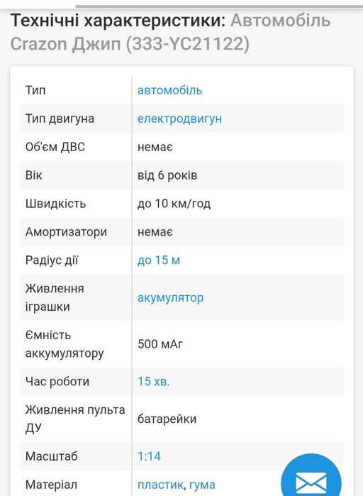 Машинка  на радіоуправлінні з парою Crazon