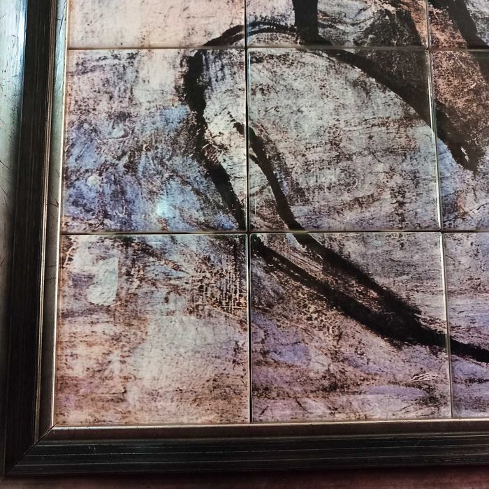 Bonito Painel Vintage em Ceramica, Blue Nude, Obra de Pablo Picasso.