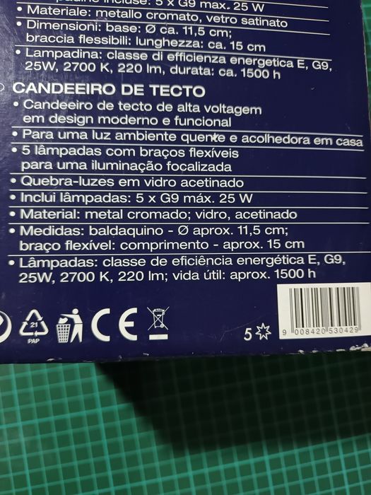 Candeeiro 5 braços435434616522035207