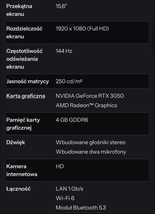 Laptop gamingowy