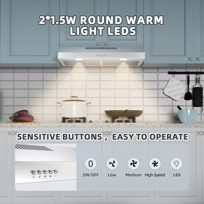 Nowy okap 60 cm do zabudowy.