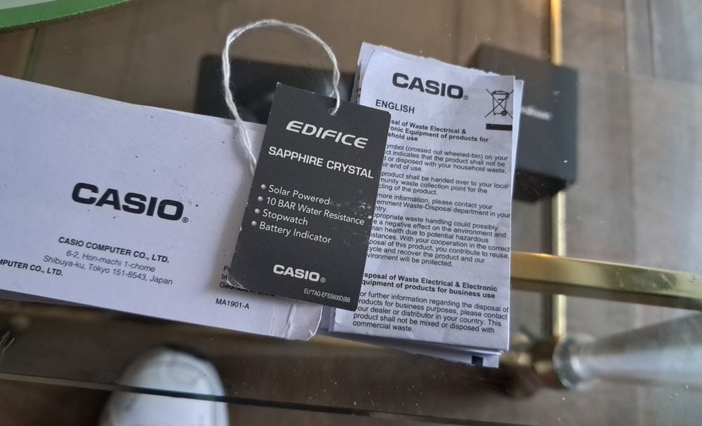 Casio edfice solarny saphire nowy komplet dokumentów gwarancja pudełko