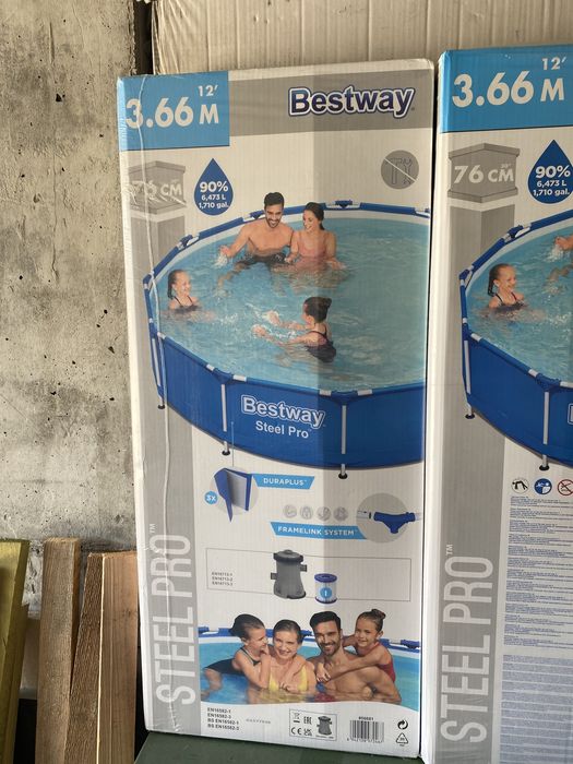 Basen nowy stelarzowy 366 na 76 cm duży