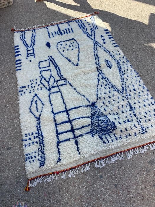 Tapete Azilal Marroquino ,Handmade 250x150 100%sheep wool 100