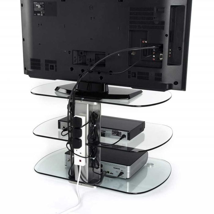 NOVO Suporte de TV com duas prateleiras para Home Cinema