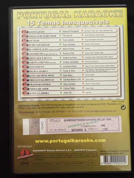 Dvds de karaoke originais