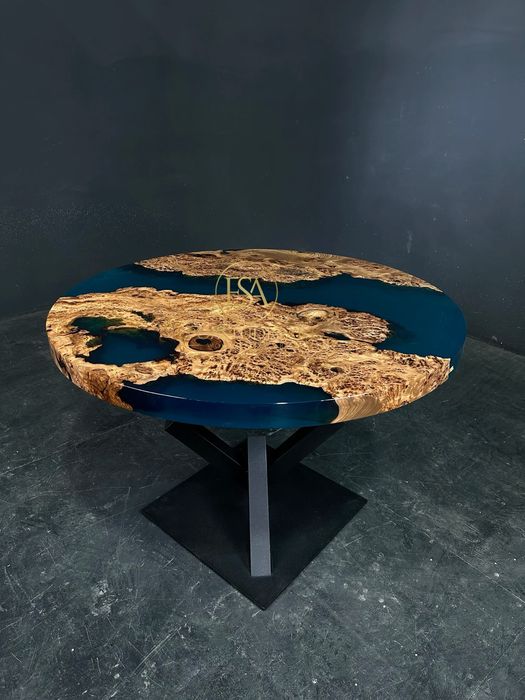 Loftowy stół topola z czeczota