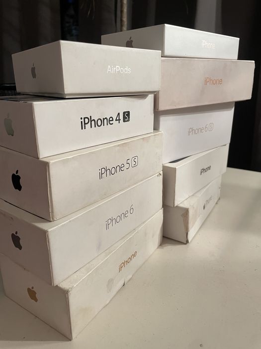 Zestaw 10 pudelek od APPLE iphone 13, 8 Plus, 7, 6, 6S, 5, 5S, 4S kpl.